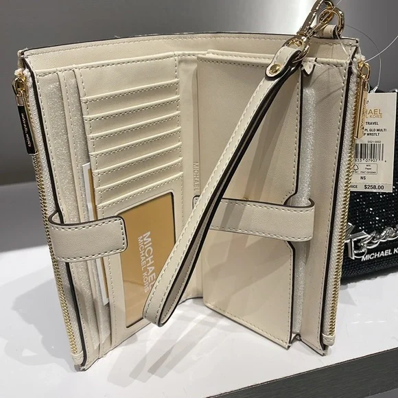 Michael Kors Jet Set Travel Large Double-Zip Wristlet-Wallet-PhoneHolder Pale - Picture 16 of 16